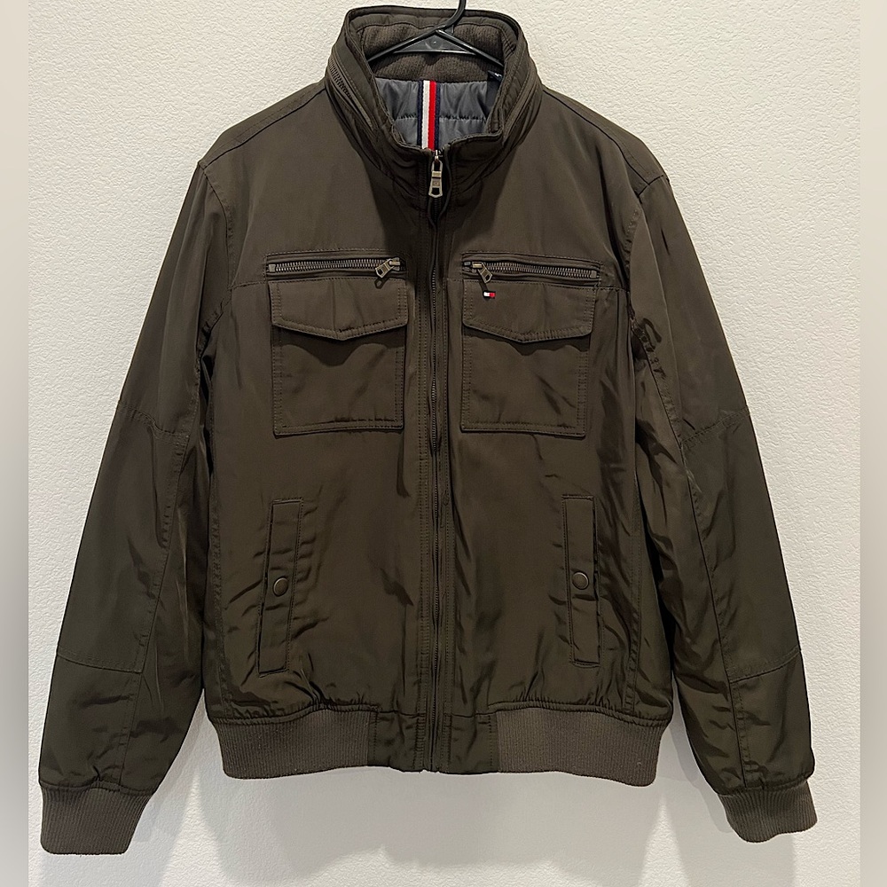 Tommy Hilfiger Midweight Bomber Jacket Army Green Men’s Size M